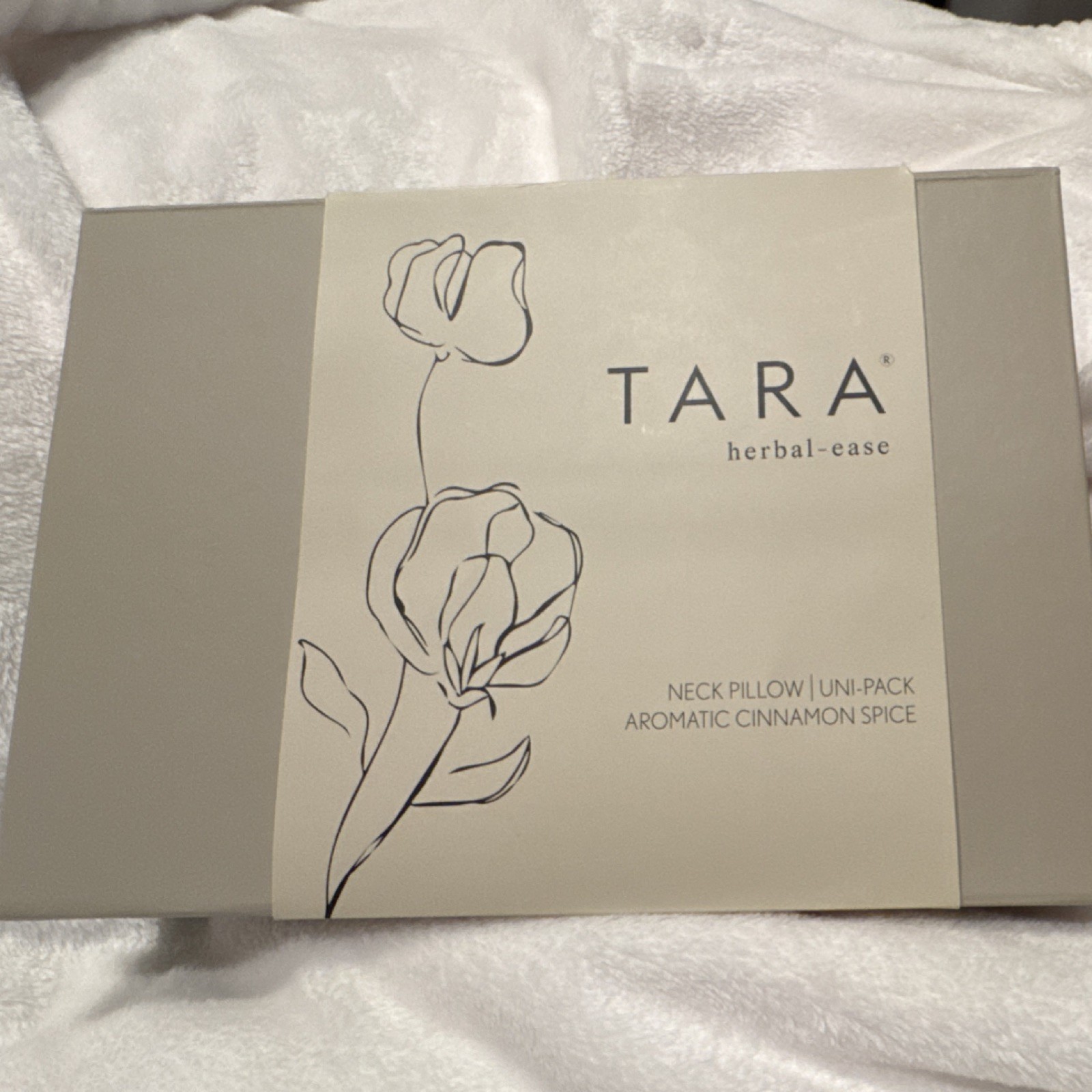 TARA Herbal-Ease Neck Pillow Slate Gray Aromatic Cinnamon Spice