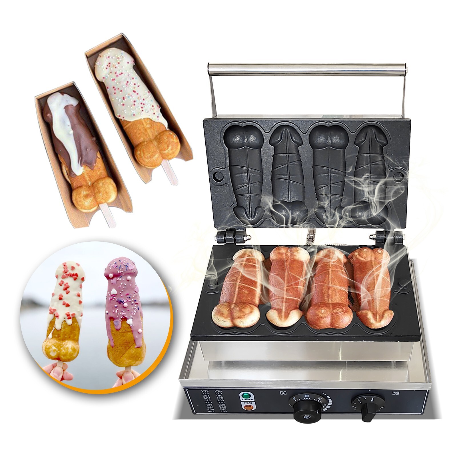 Kolice Commercial Strange Shape Waffle Stick Maker Waffle Machine-4 Sticks