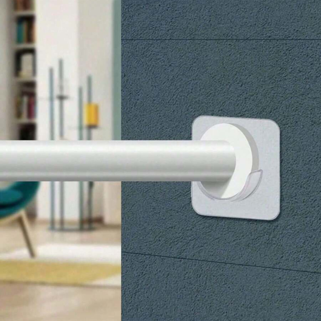Adhesive Shower Curtain Rod Holder 4pcs Wall Mount Transparent Tension Bracket