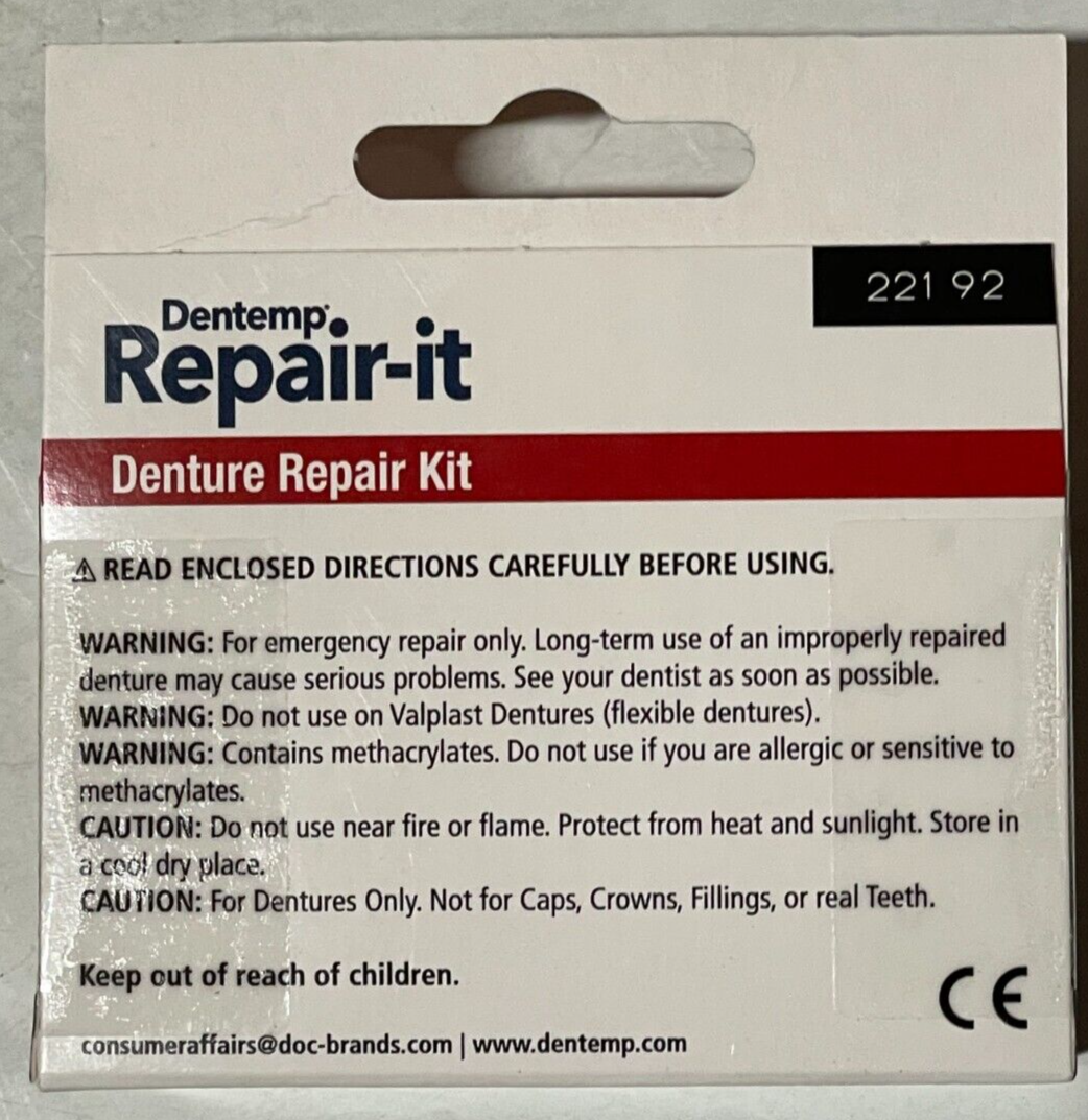 Dentemp Repair-It Denture Repair Kit - For Three Repairs Each (Pack Of 3 Boxes)