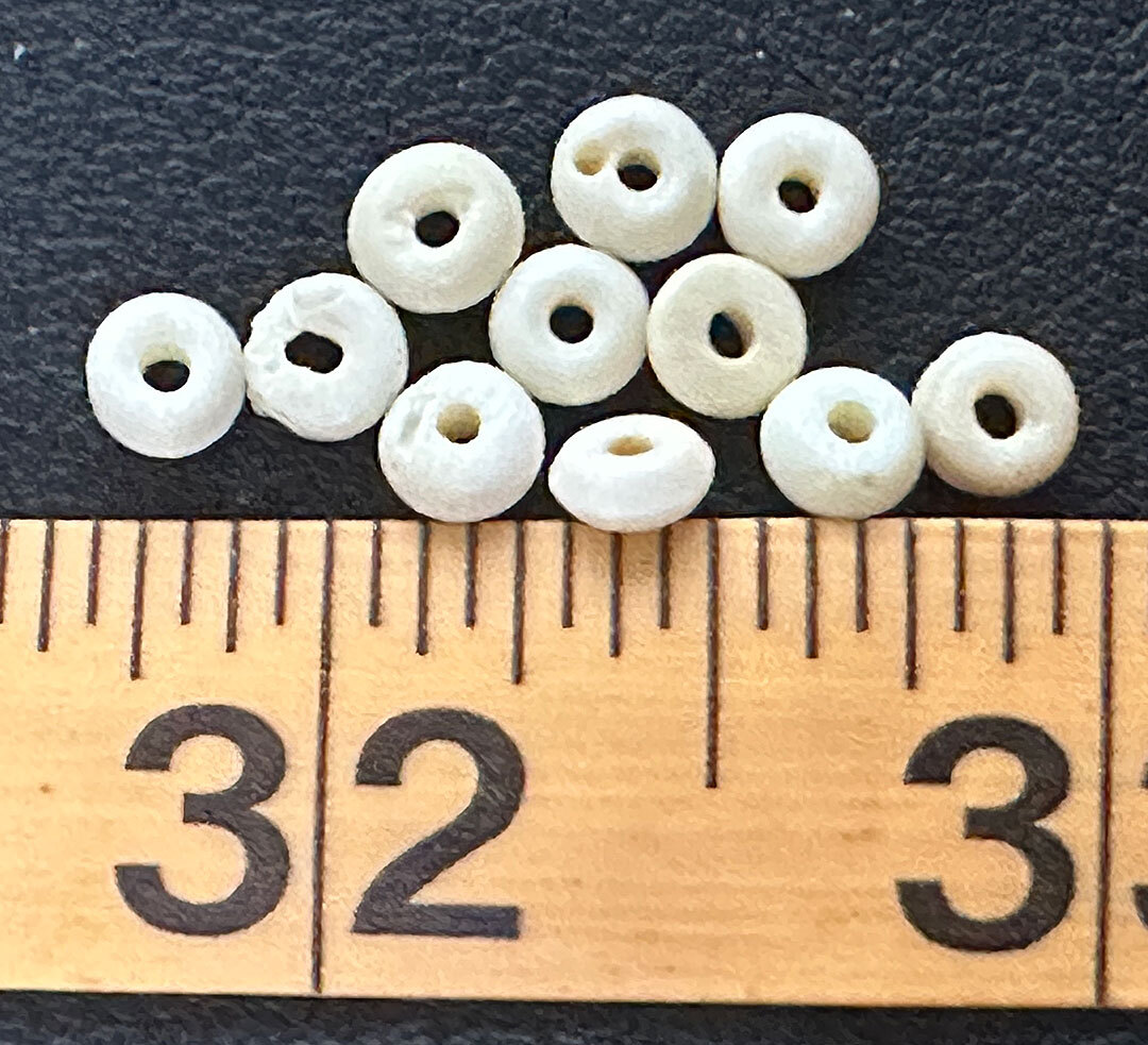 (10) Crow Indian Trade Beads Bone Donut Beads Fur Trade Era
