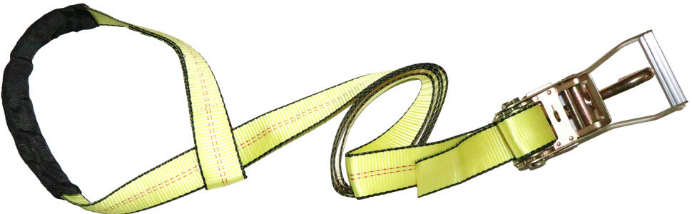 (4 pack) 2"x10' Lasso Car Strap - Finger Hook Ratchet Tire Tie Down- Wheel Strap