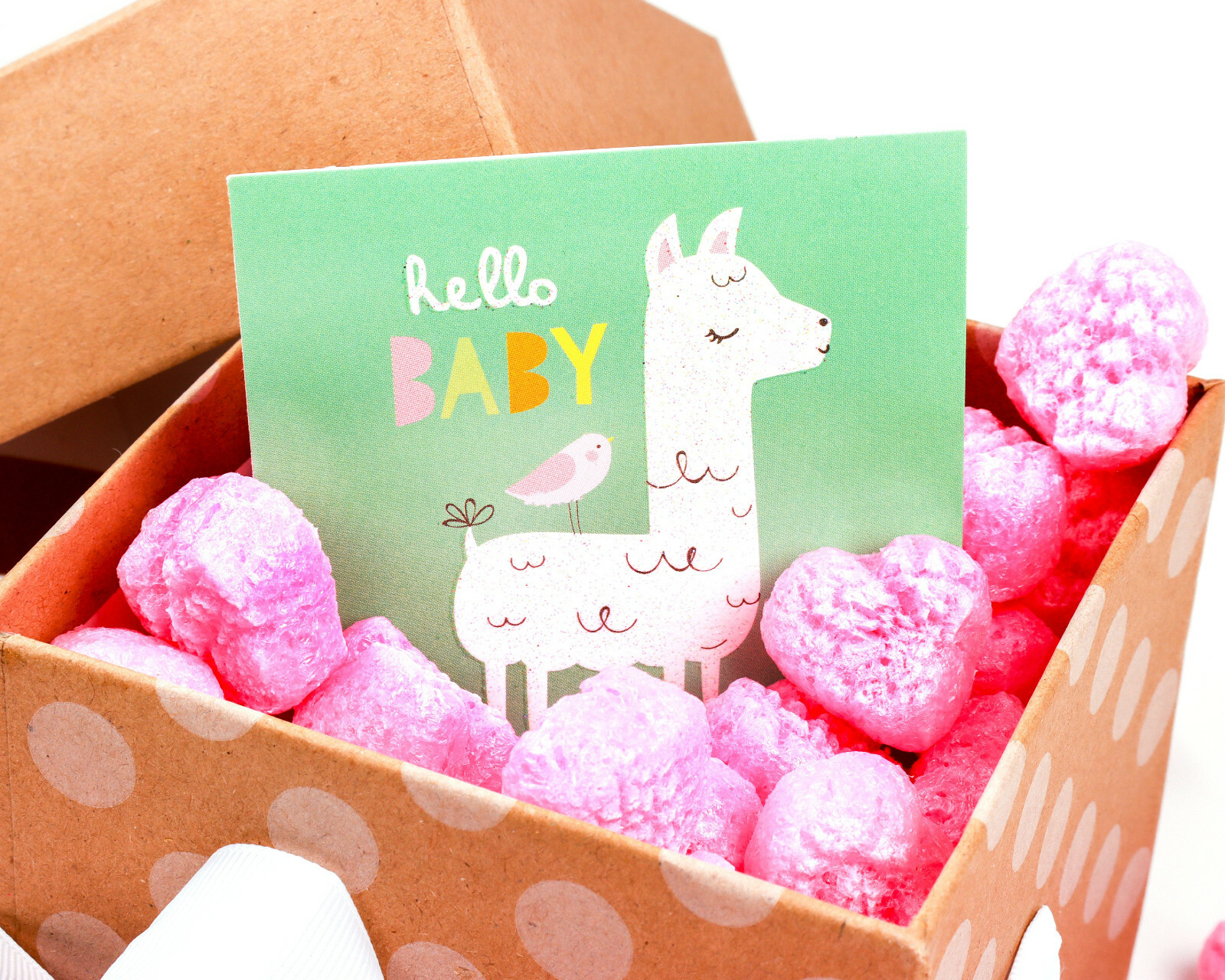 FunPak Packing Peanuts Pink Heart Shape 1.5 cu ft bag Compostable Biodegradable