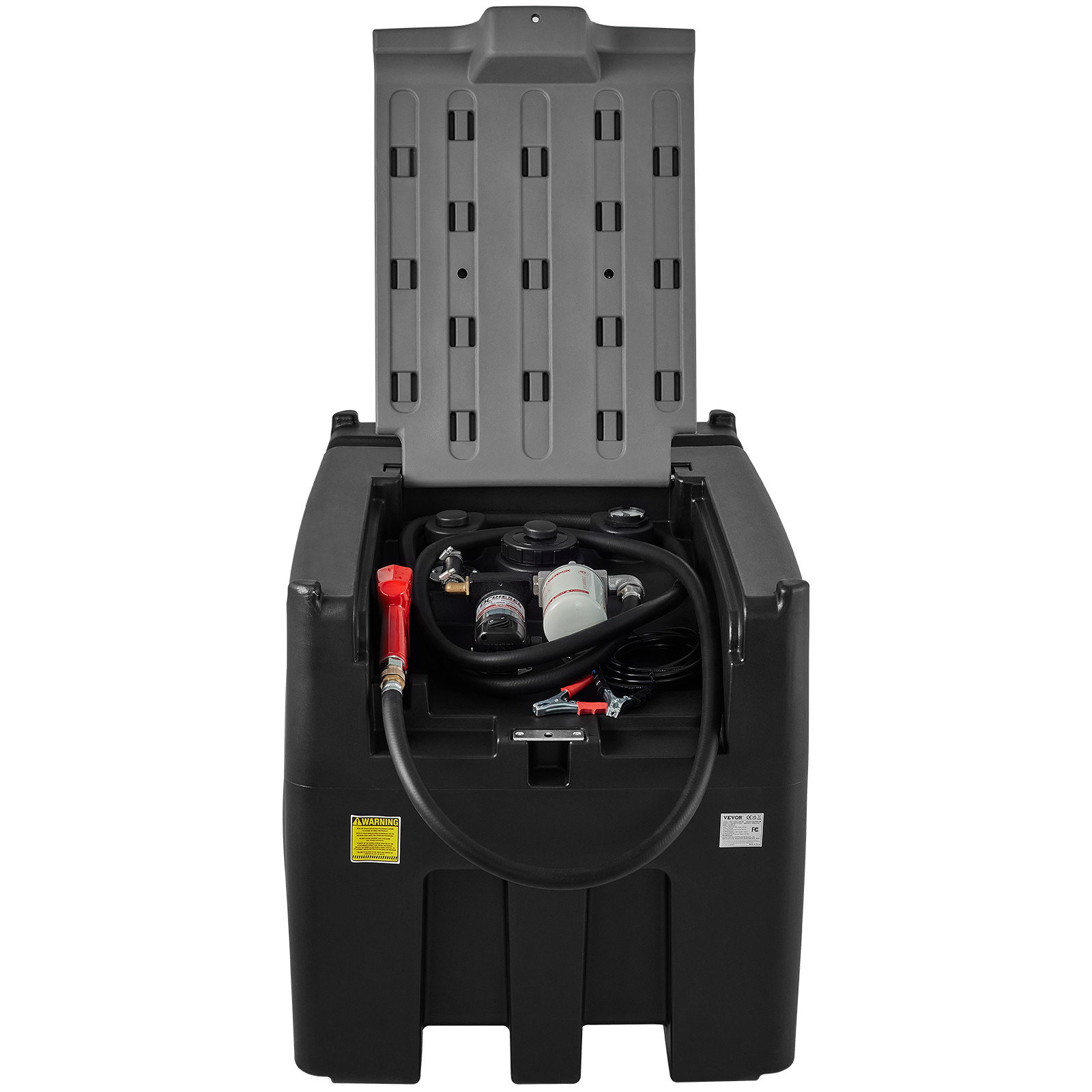 VEVOR Portable Diesel Tank 116 Gal Diesel Fuel Tank with 12V Transfer Pump Black