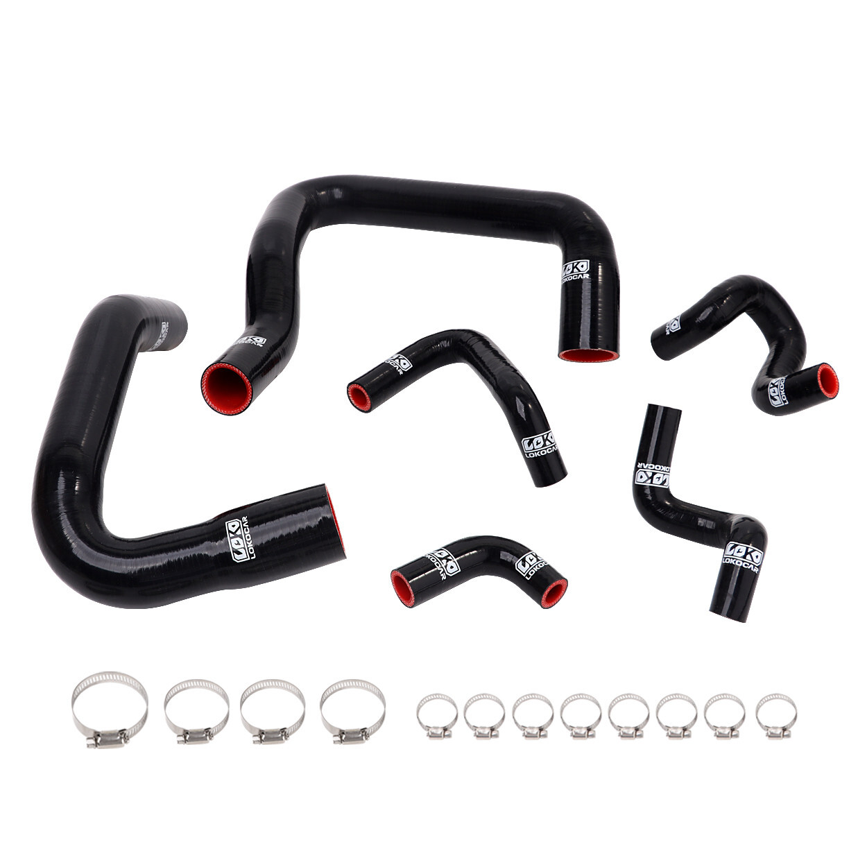 Silicone Radiator Hose Piping Kit Fits For 1986-1993 Mustang GT LX Cobra Black