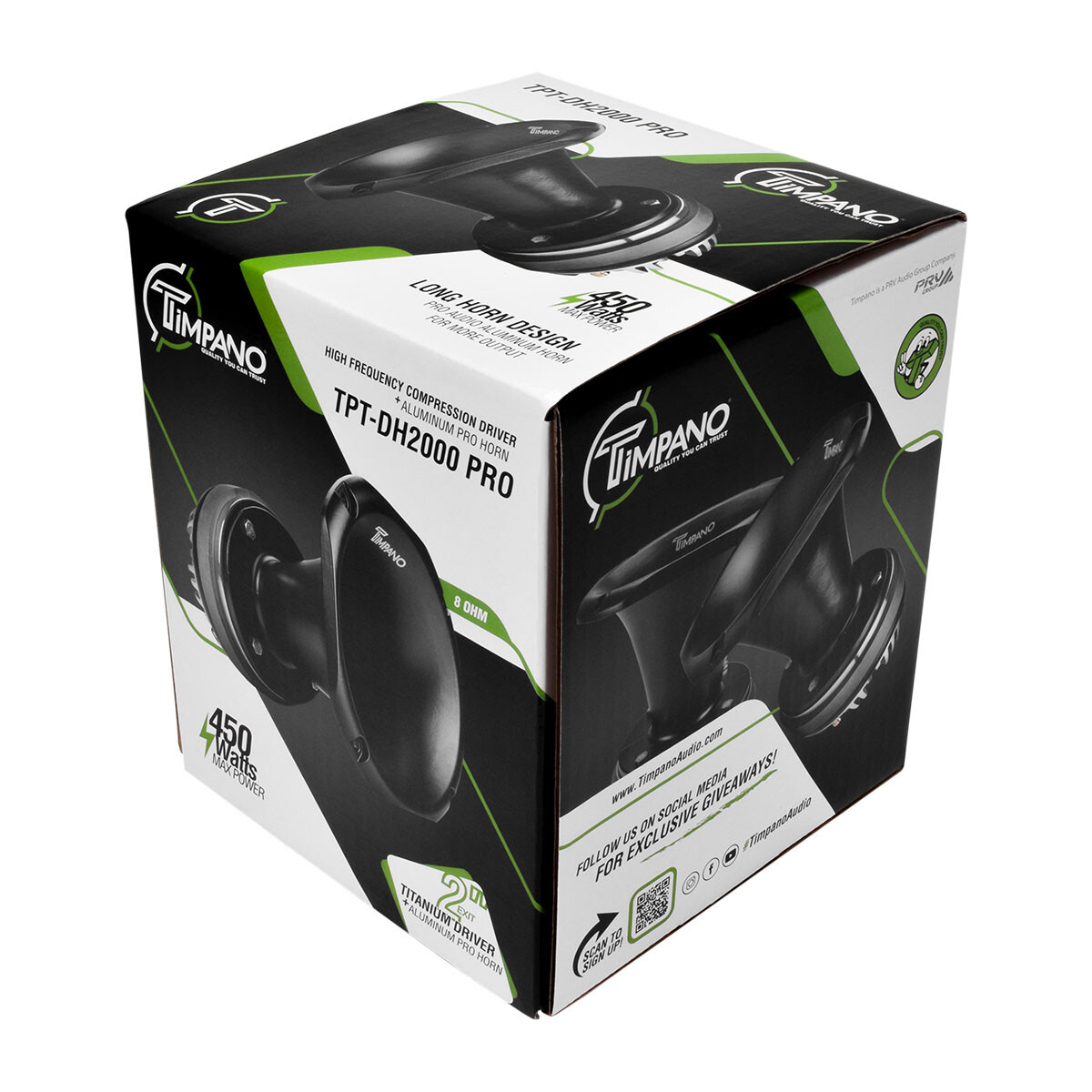 2x Timpano TPT-DH2000 PRO Titanium Driver - 2" Aluminum Exit PRO Horn 900W Pack