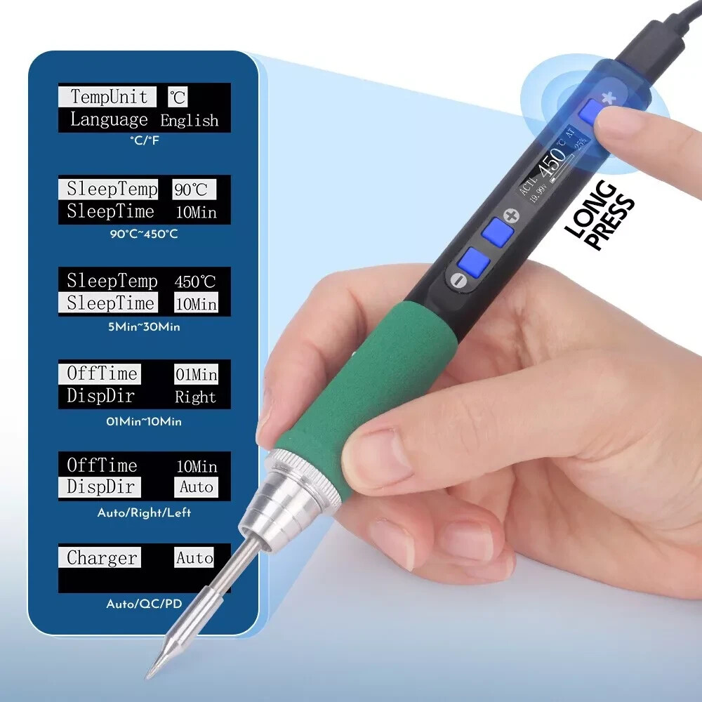 WEP 928D-IV Portable Soldering Iron Station USB C Rechargeable Car Repair Tool