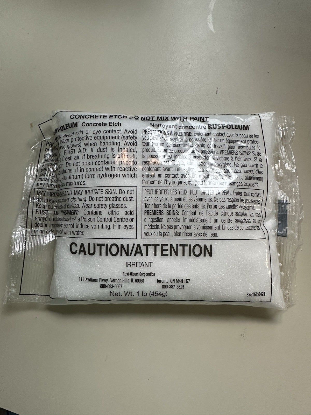 Rust-Oleum 238475 Concrete Etch 1-LB