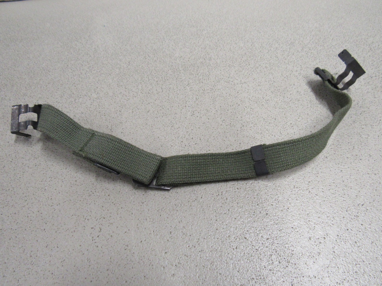 US Vietnam Era M1 Helmet Chinstrap Cotton Webbing OD Green Type 1 UnMarked RUST
