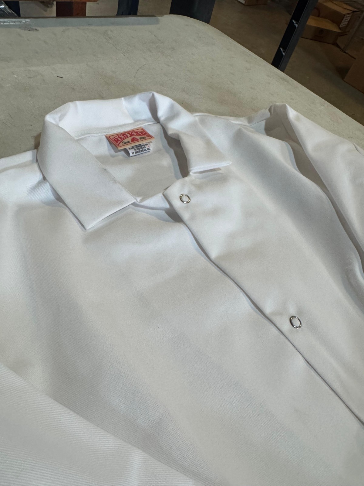 Red Kap Men's No Fuss Gripper Front Short Butcher Coat