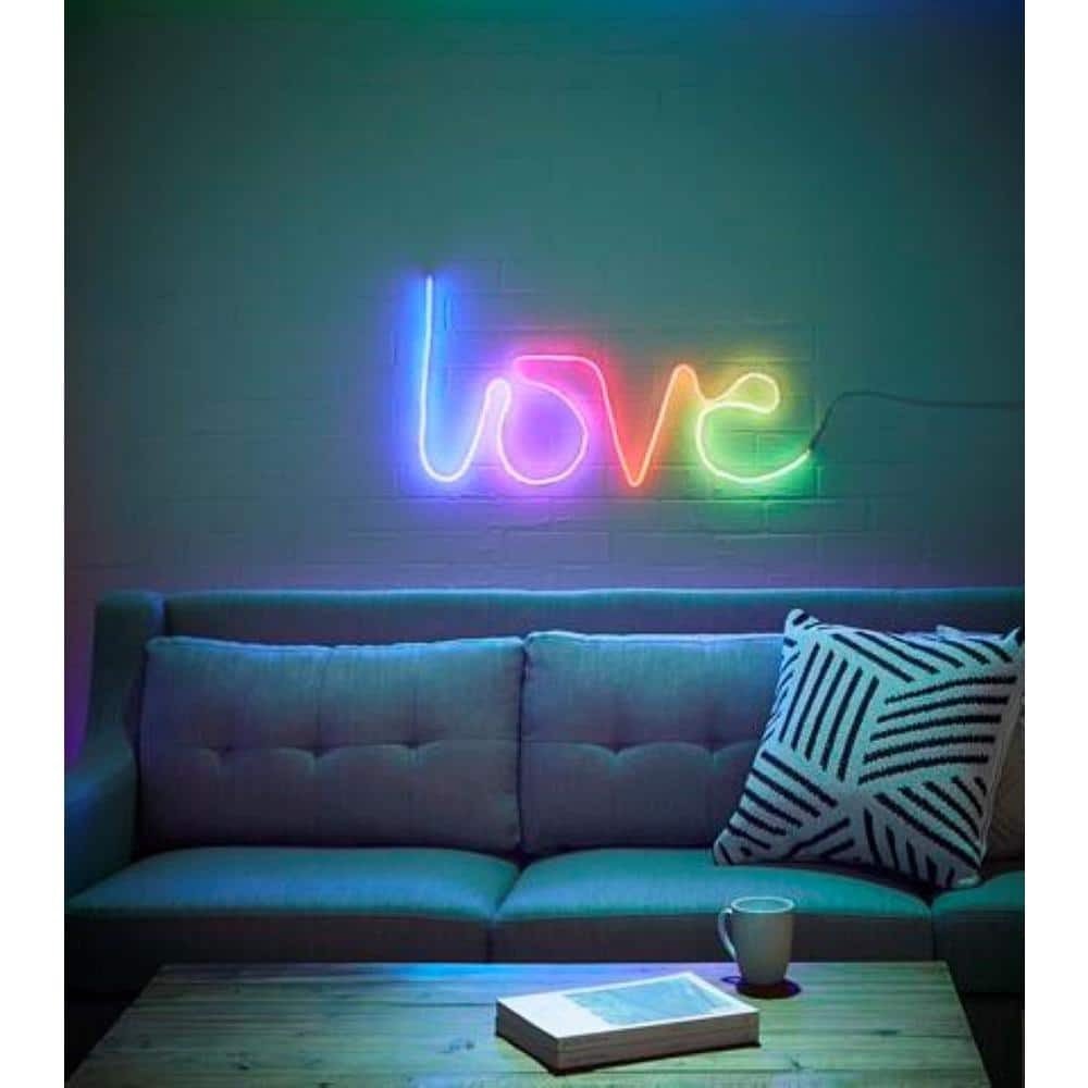 9 ft RGBWIC Color Changing Dimmable Plug-In LED Neon Flex Strip Light