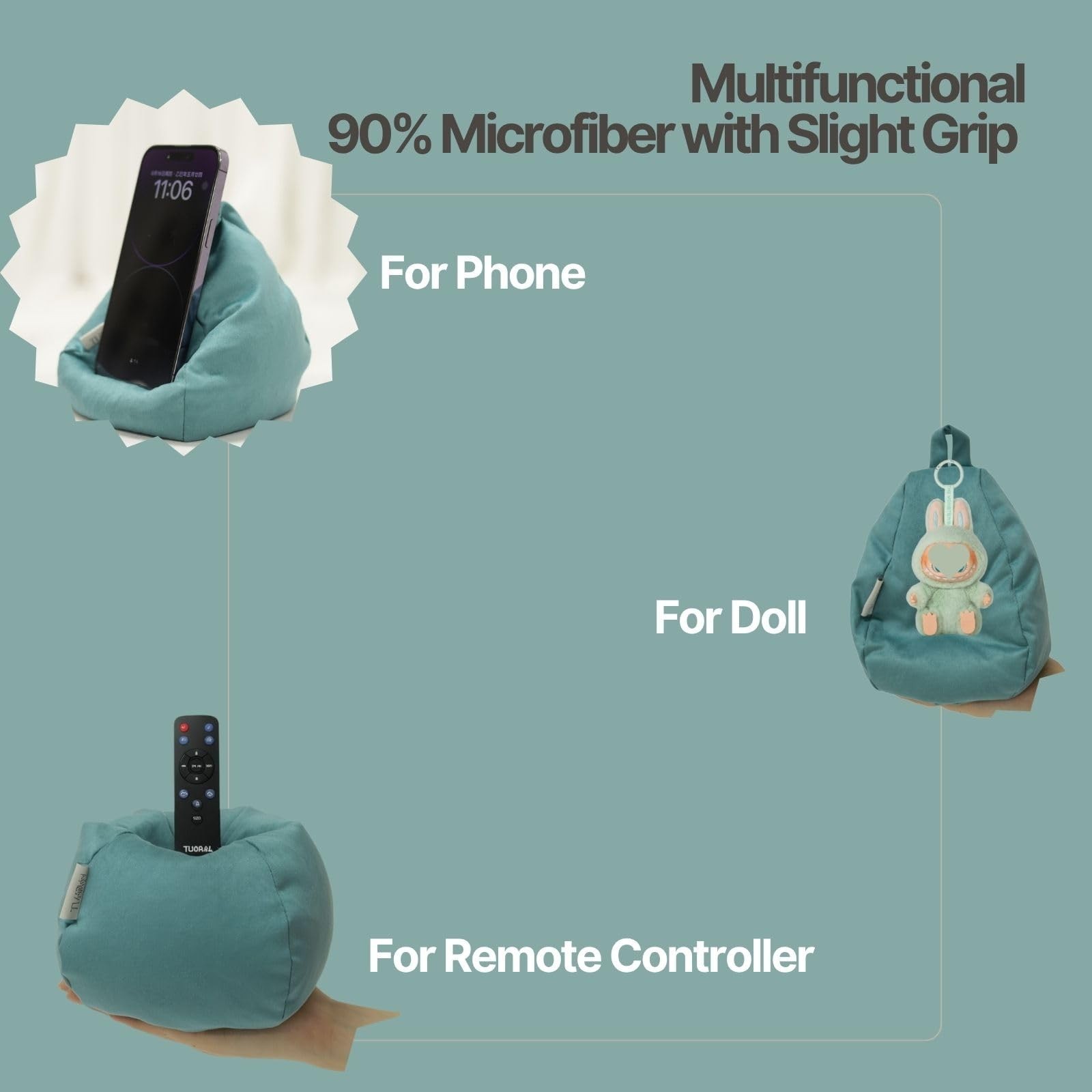 2pcs Cover of Mini Bean Bag Chair Cell Phone Holder (No Filler) Ultra Soft Mi...