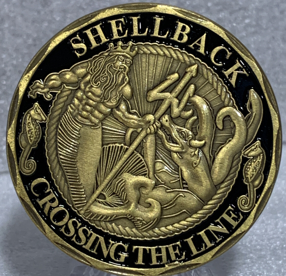 * US Navy Challenge Coin, Shellback US Navy Values Challenge Collectible Coin
