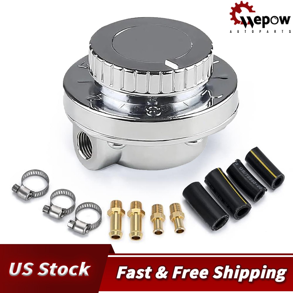 Universal 1-6 PSI Adjustable Fuel Pressure Regulator Kit For Carburetor Engine
