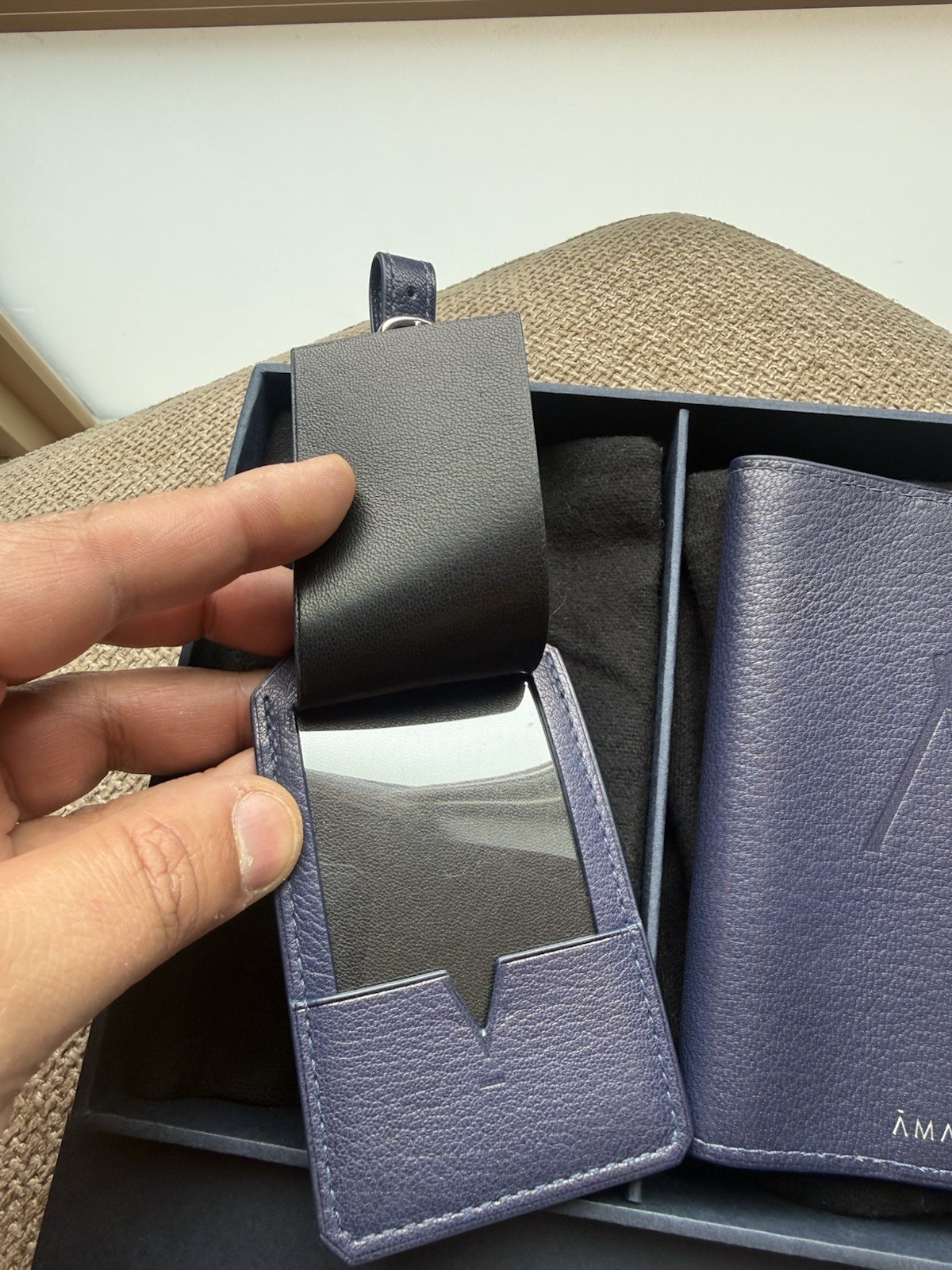 Aman Genuine Leather Luggage Tag & Passport Cover