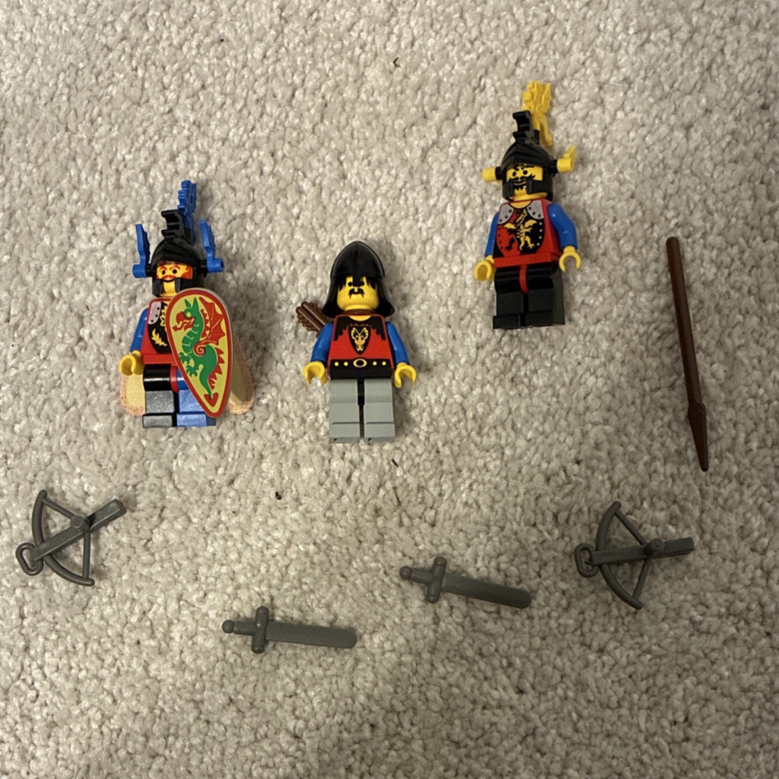 LEGO Castle Dragon Knights Minifigure Lot with Medieval Weapons & Accessories
