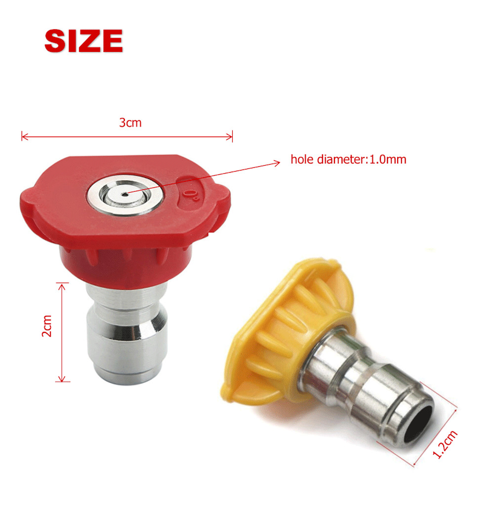 5pcs Pressure Washer Spray Tips Nozzles High Power Kit Quick Connect 1/4" Set