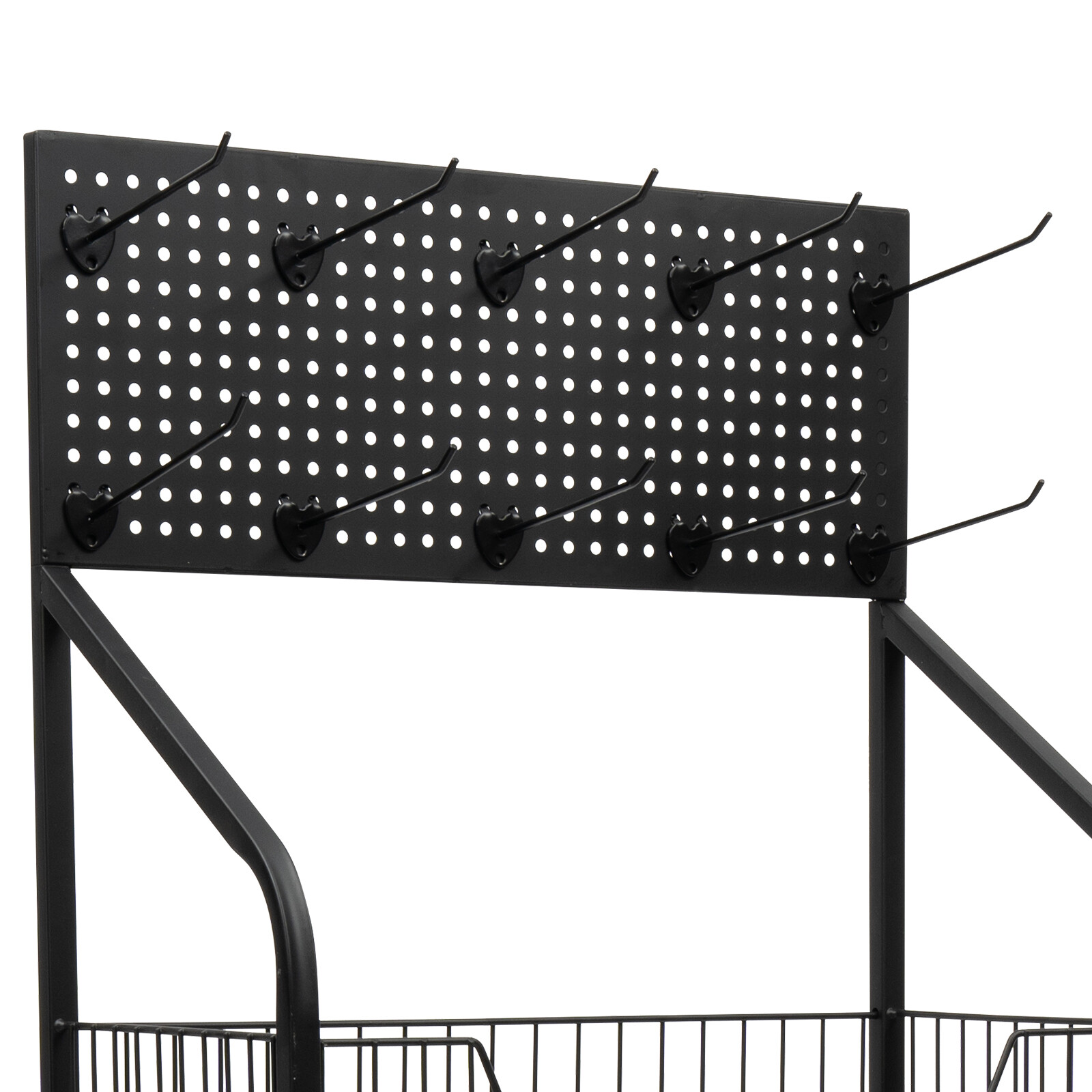 4 Tiers Retail Shop Display Rack Market Shelf Fruit Vegetable Snack Basket Black