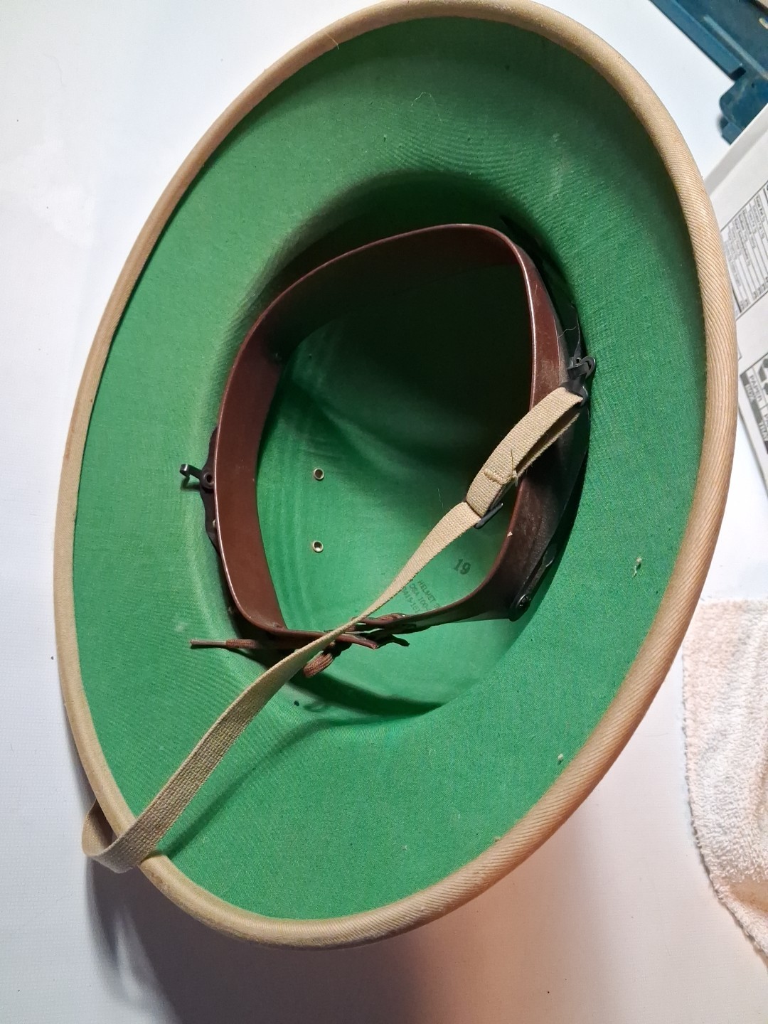 Vintage 1960's Vietnam War Era Pith Helmet Sun DSA-100-4036 - With Liner & Strap