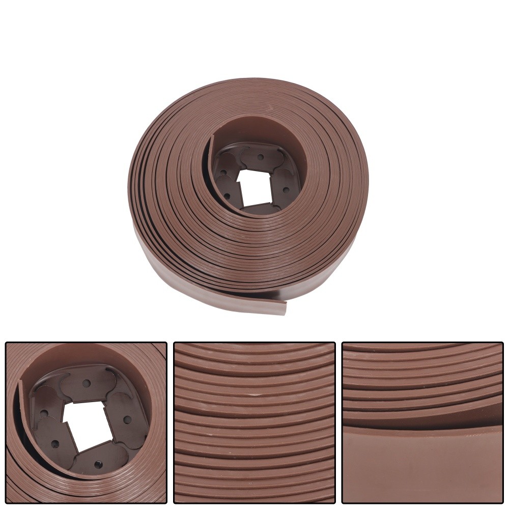 66FT 4” No Dig Lawn Border L-shaped Brown Garden Edging Kit W/ 60 Spike Plastic