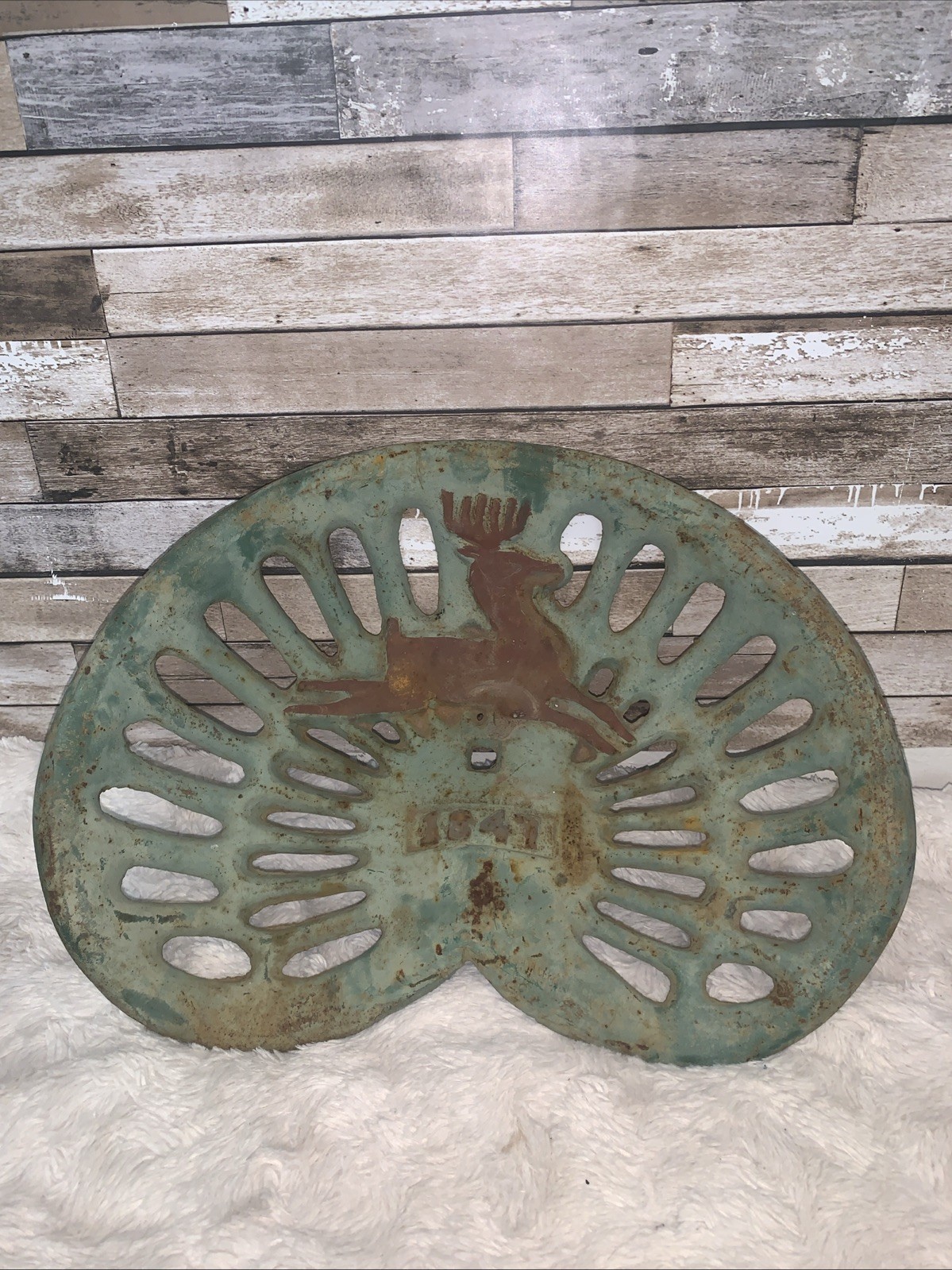Vintage Cast Iron Tractor Seat By John Deer 1847