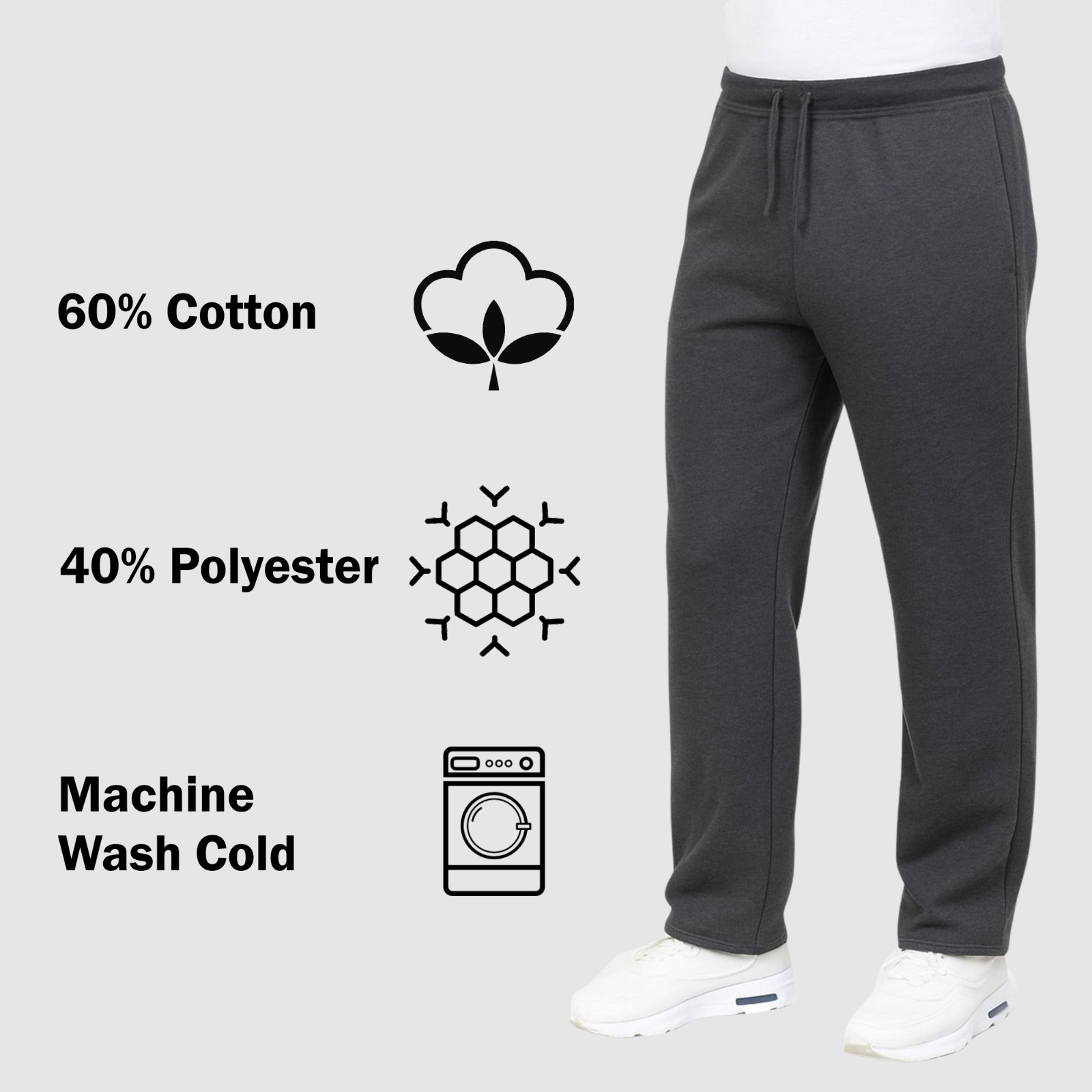 Men's Classic Heavyweight Fleece Sweatpants with Open Bottom (S-3XL) - Free Ship