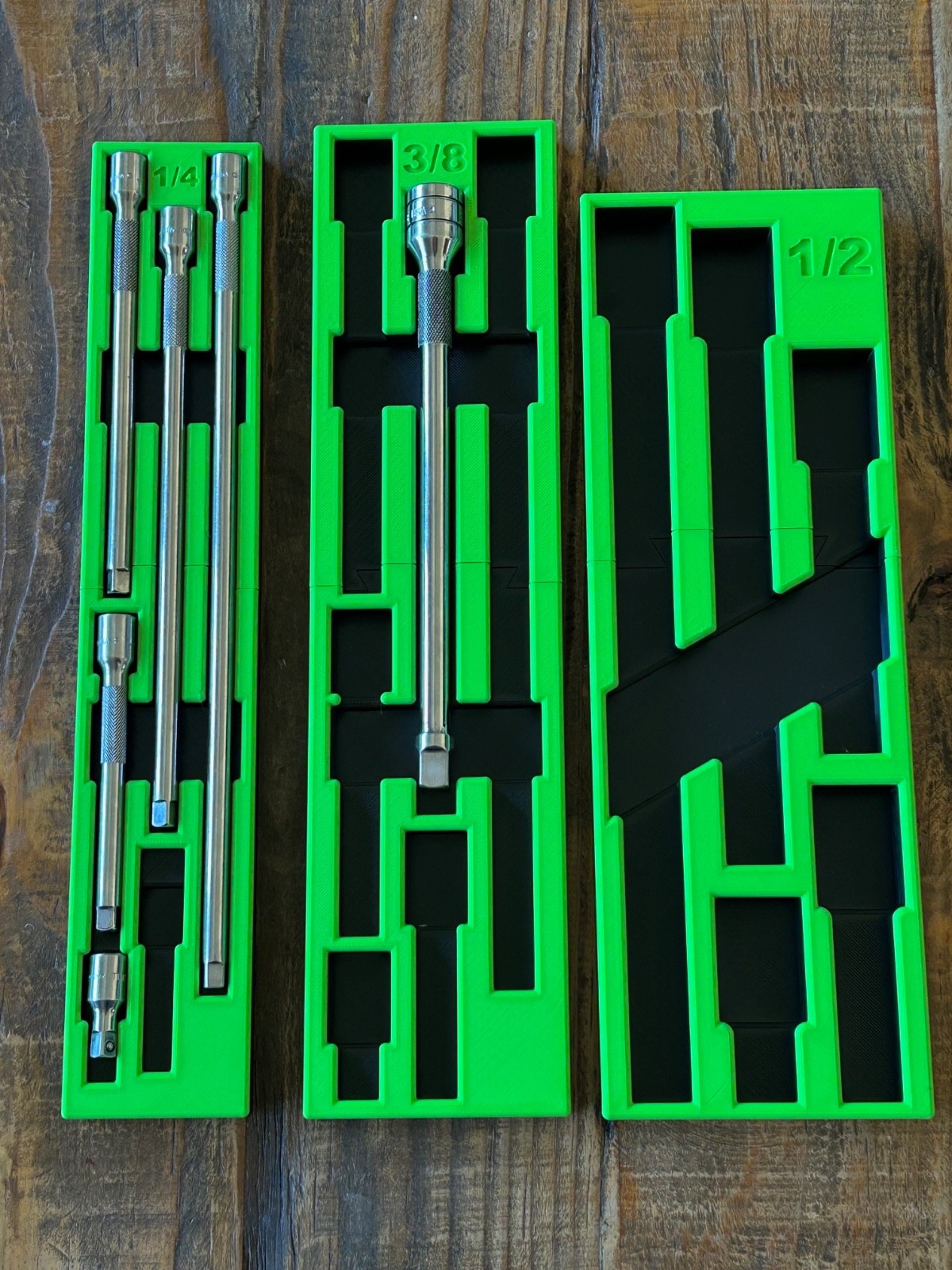 Custom Made Extension Organizer for Snap On  1/4, 3/8, 1/2 Sets  Extension Tray