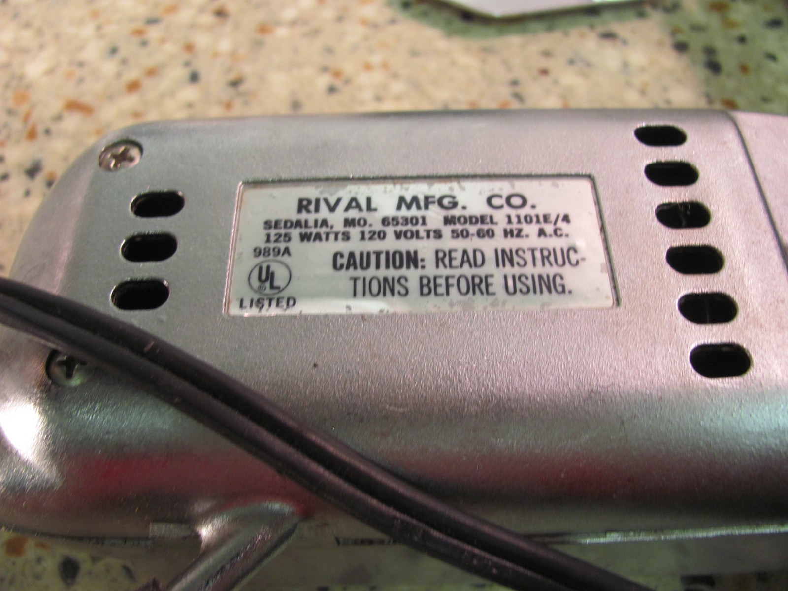 Rival 1101E Electric Food Slicer Replacement Parts