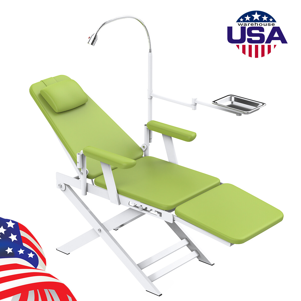 Sillón Dental Plegable Portátil con Unidad, Compresor y Sistema de Succión