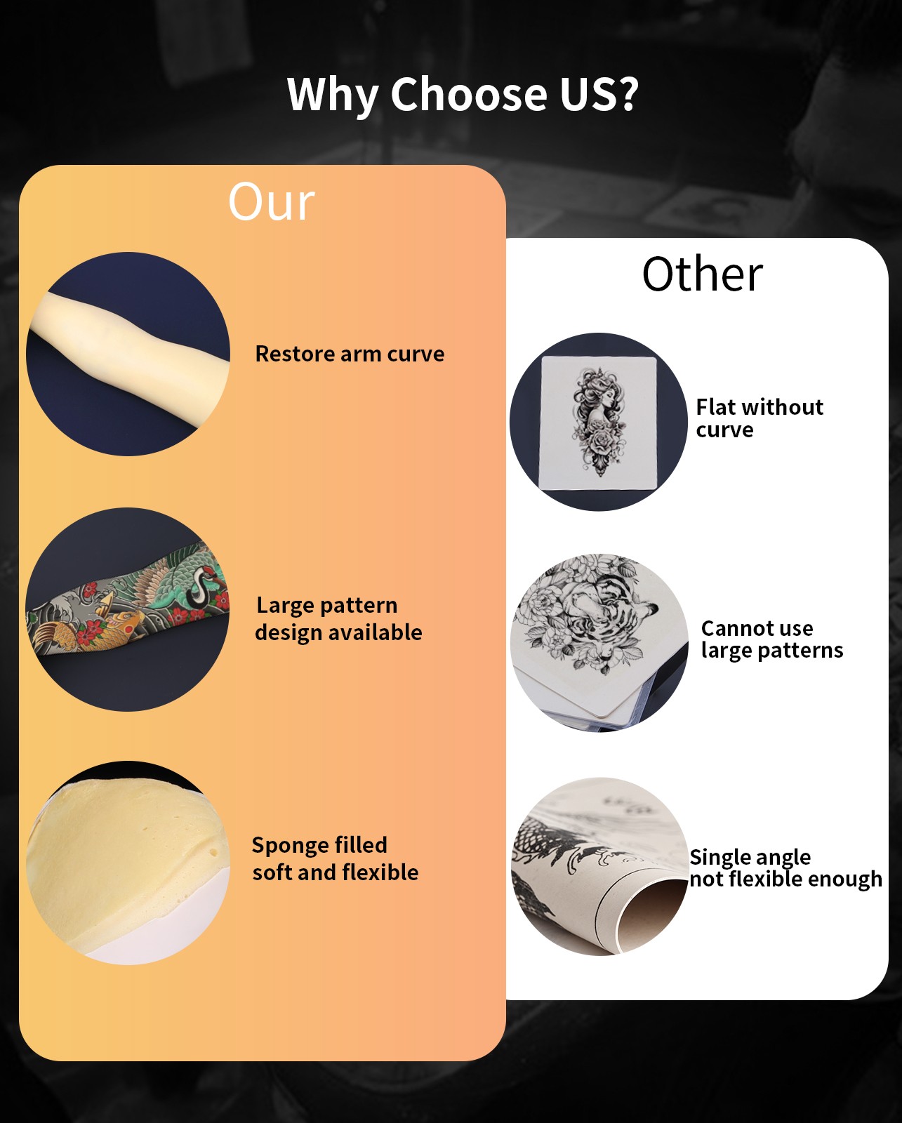 Tattooing Practice Arm Soft Silicone High Simulation Tattoo Fake Skin 1:1 63cm