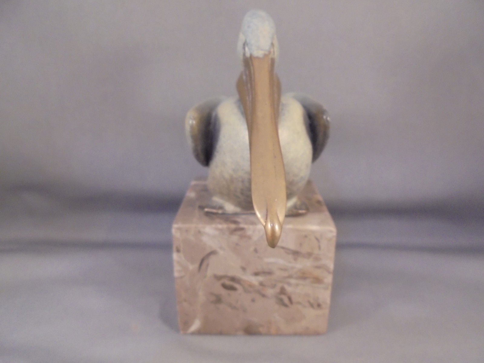 Brian Arthur Bronze on Marble Pelican Sculpture Figure 5 1/4" Total Height