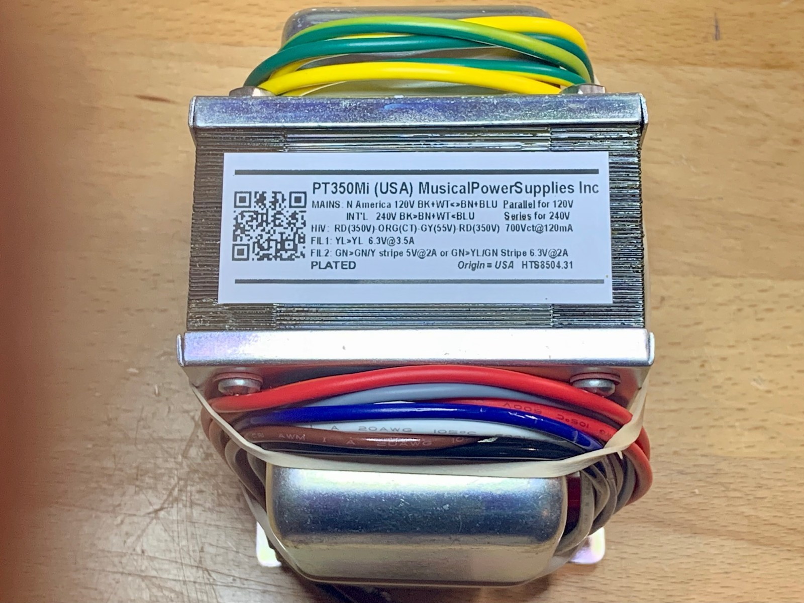 PT350Mi-TUBE AUDIO POWER TRANSFORMER for TUBE AUDIO (700Vct) x 120mA