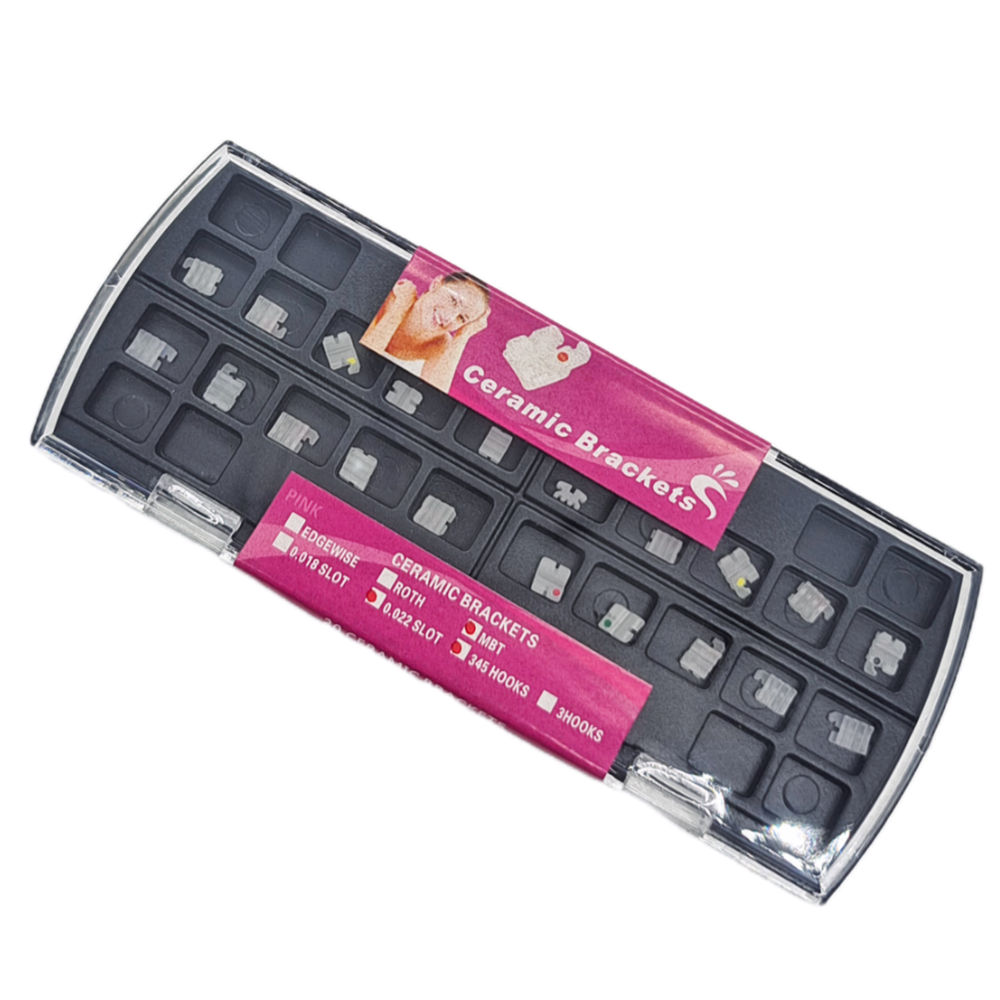 Dental Ortho Brackets Braces Ceramic MBT Slot 0.022 5*5 3 4 5 Hook Orthodontics
