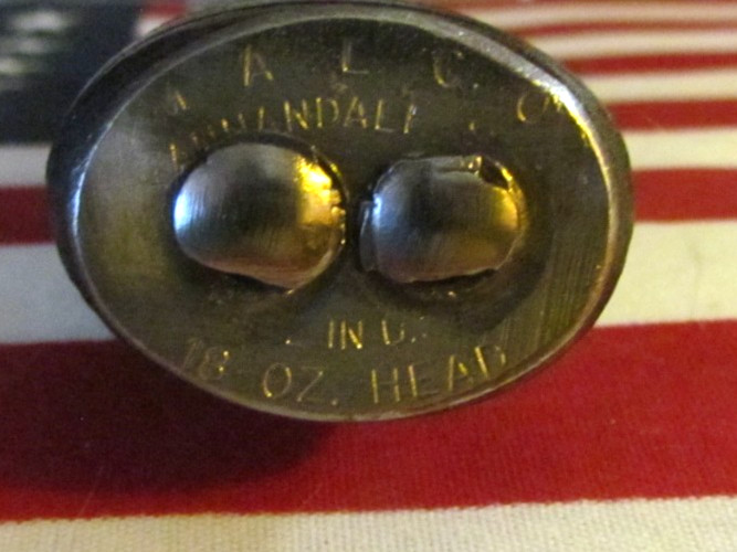 Vintage Malco 18 oz. Sheet Metal Hammer Original Leather Handle (Estwing)