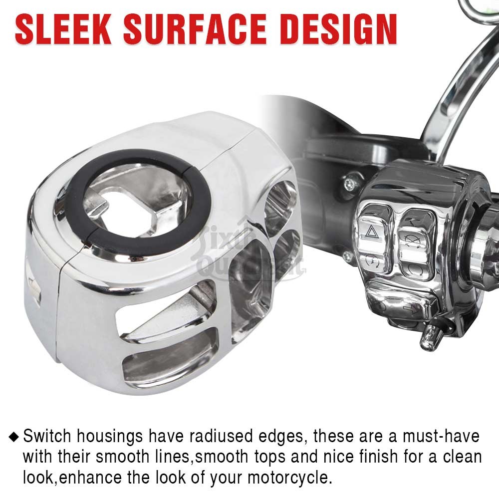 For Harley Touring Street Road Glide Chrome Handlebar Control Switch Housing
