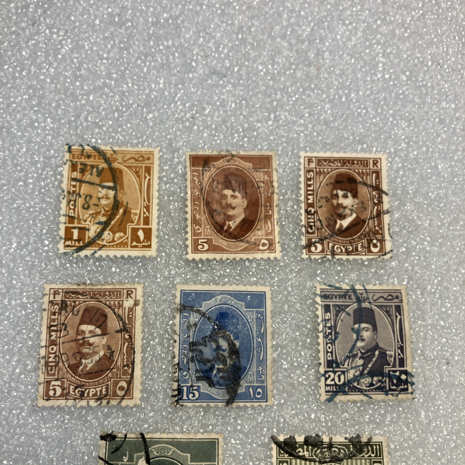 8 USED Antique 1920's Egypt King Fuad I stamps. Nice Valuable Lot; $1 Ships.