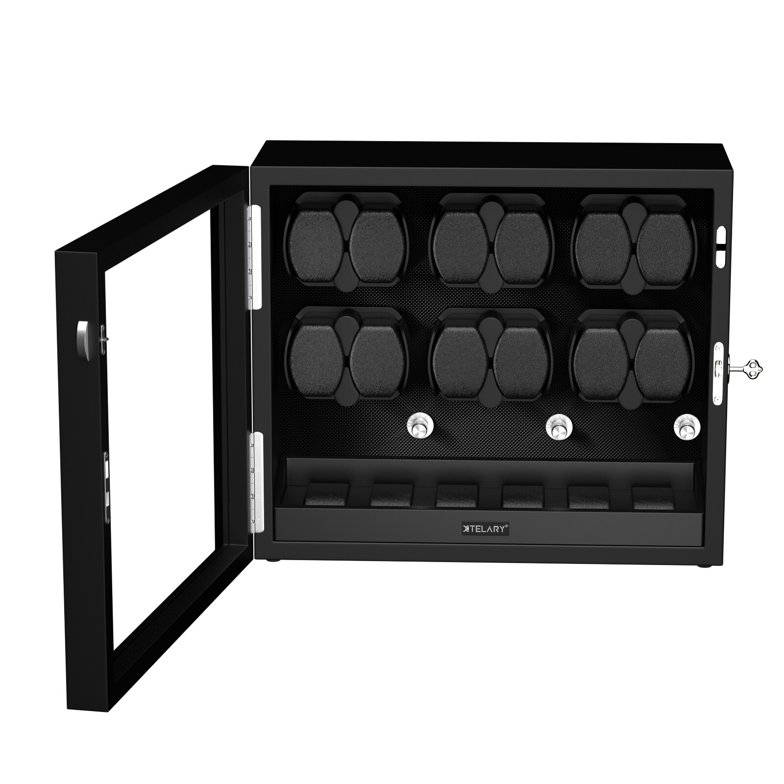 Automatic 12 Watch Winder Box With 6 Extra Storage Box With Mabuchi Motors LED