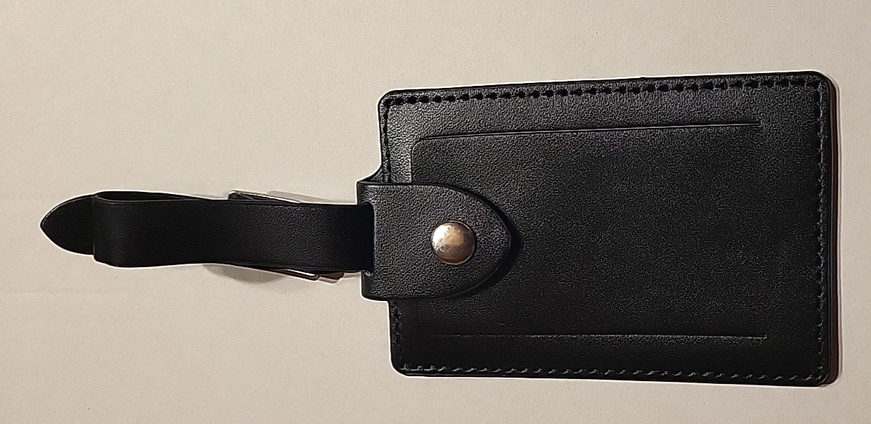 New Ariat Genuine Top Grain Leather Luggage Tag With Snap And Adjustable Buckle