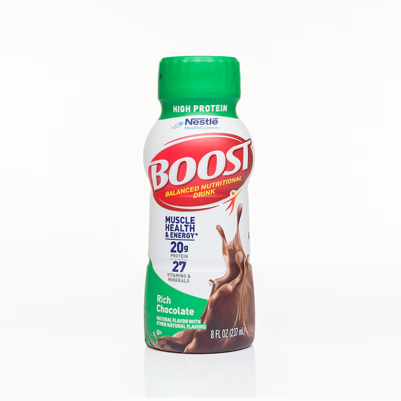 BOOST High Protein Nutritional Drink, Rich Chocolate, 8 fl oz Bottle, 24 Pack