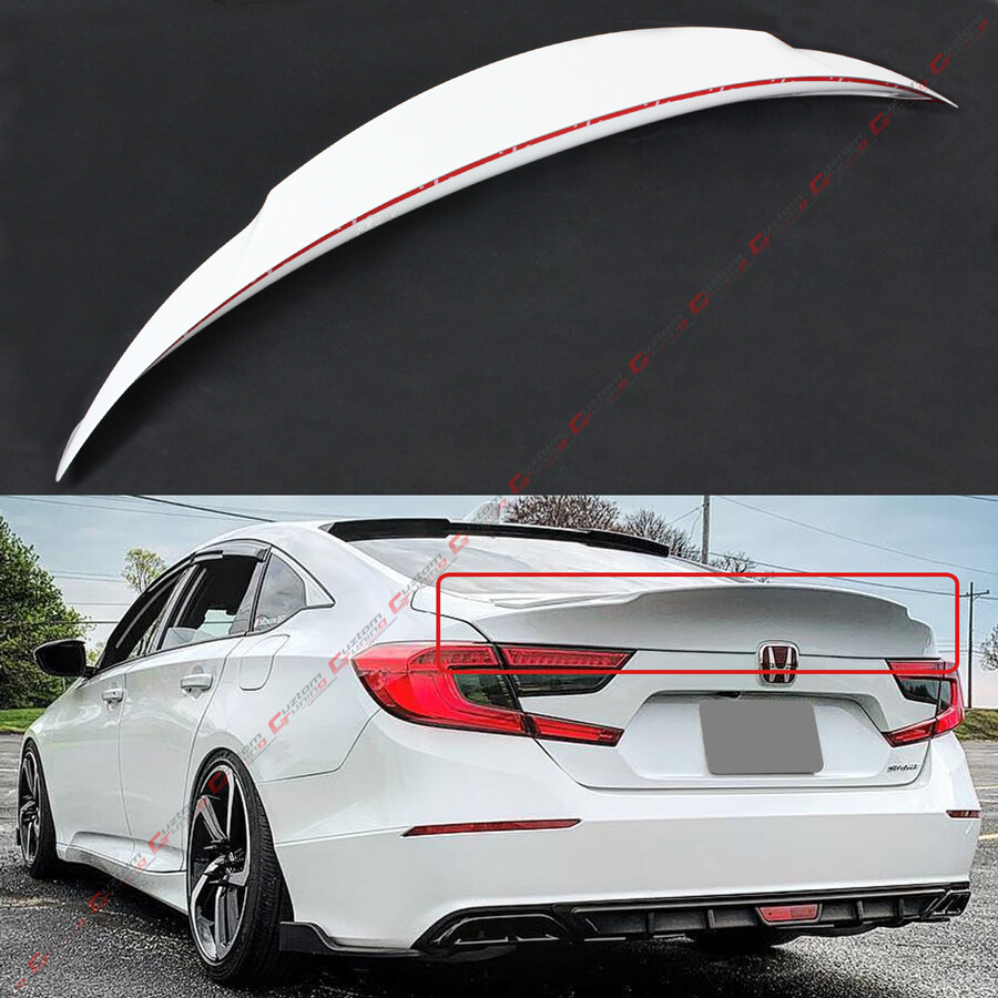 FOR 18-2022 HONDA ACCORD PAINTED PLATINUM WHITE PEARL MCX DUCKBILL TRUNK SPOILER