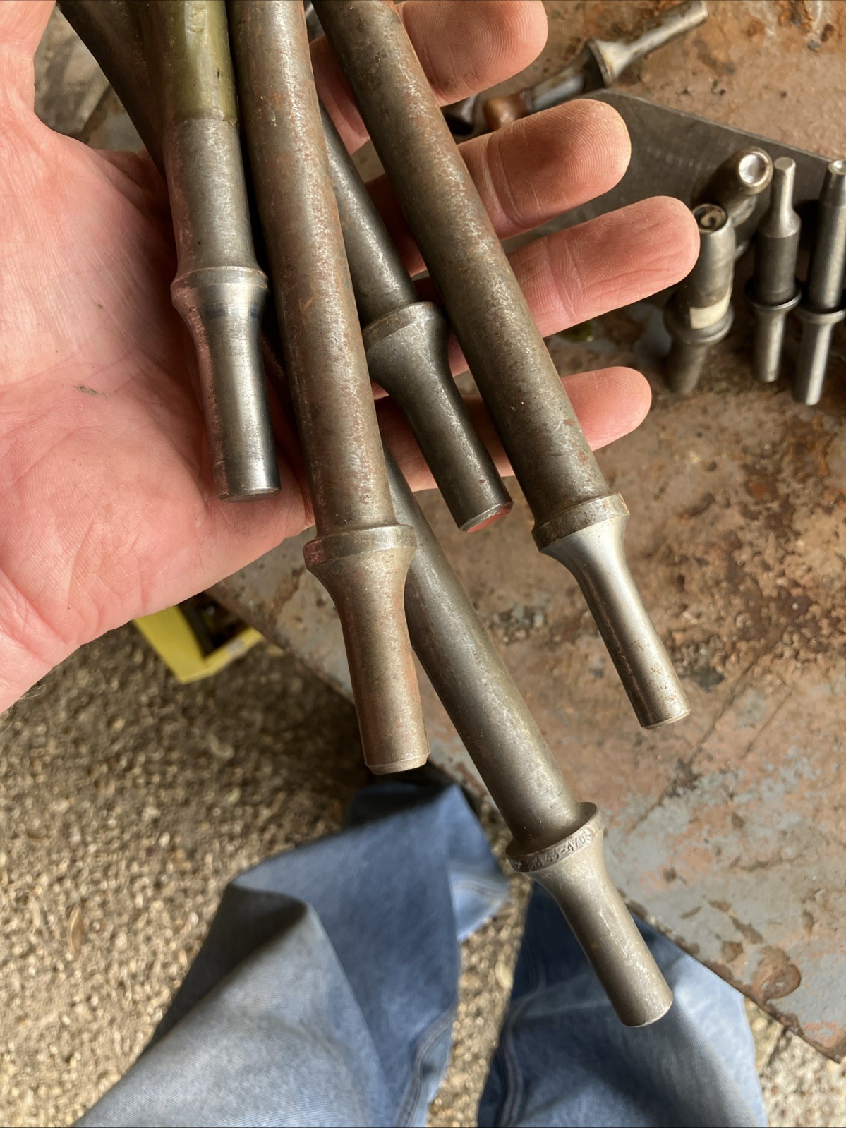 VTG Lot of 19 Air Gun Riveter Aircraft Tools Flush Seating Rivet +2 Bucking Bars