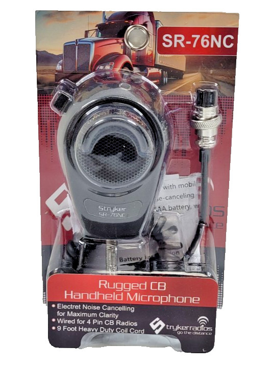 Stryker SR-76NC Rugged Handheld Noise Cancelling 4-Pin CB Microphone Brand New