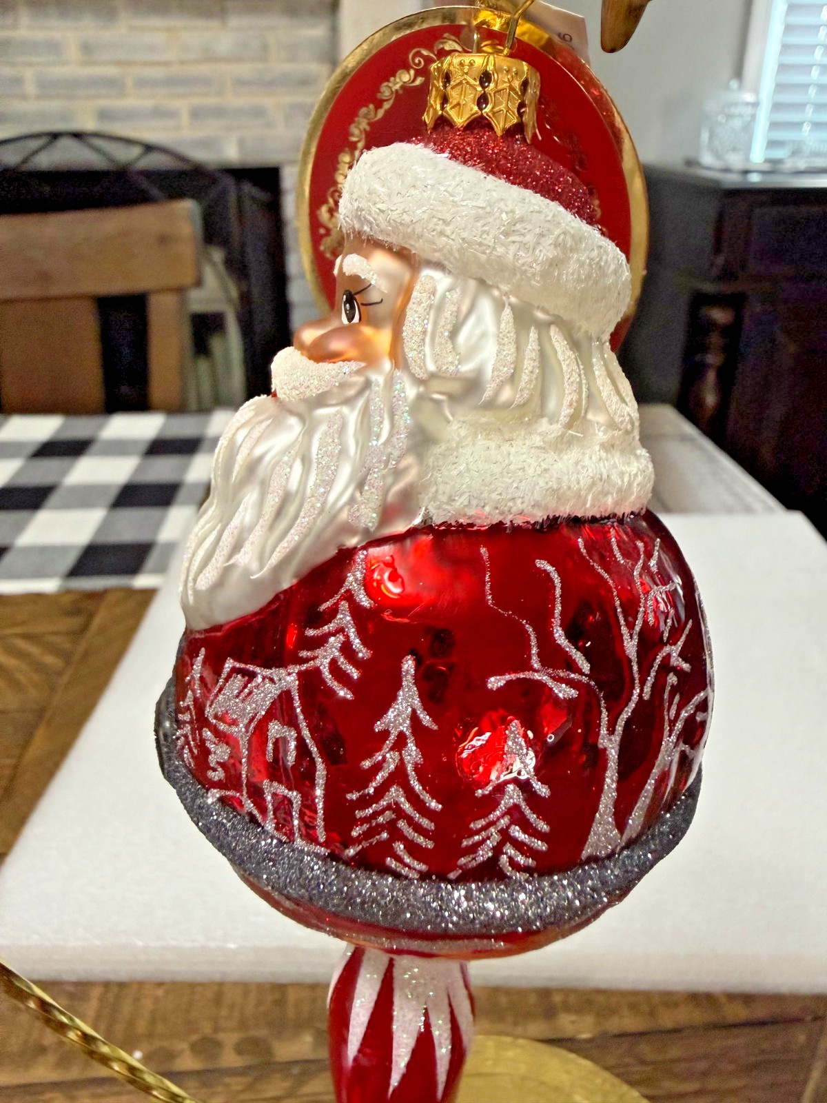 Christopher Radko "Santa's Crystal Cascade" Santa Icicle Ornament