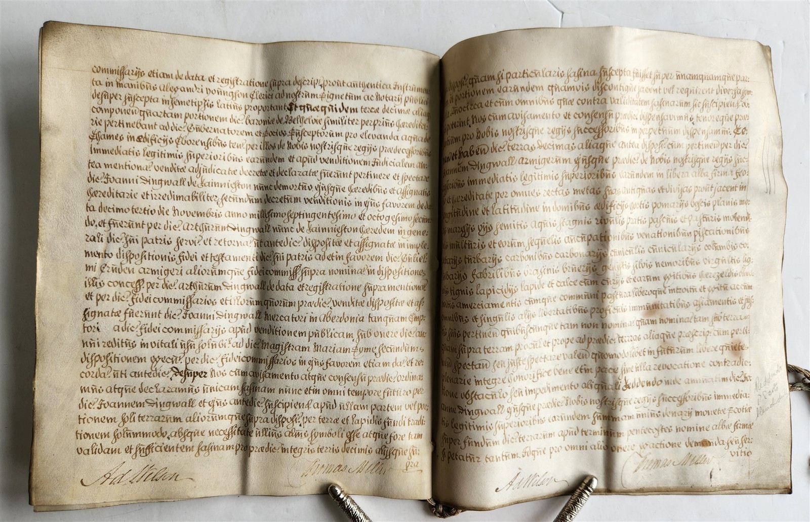 1795 MANUSCRIPT on VELLUM ANTIQUE LATIN LEGAL DOCUMENT 14 pp. EDINBURGH SCOTLAND