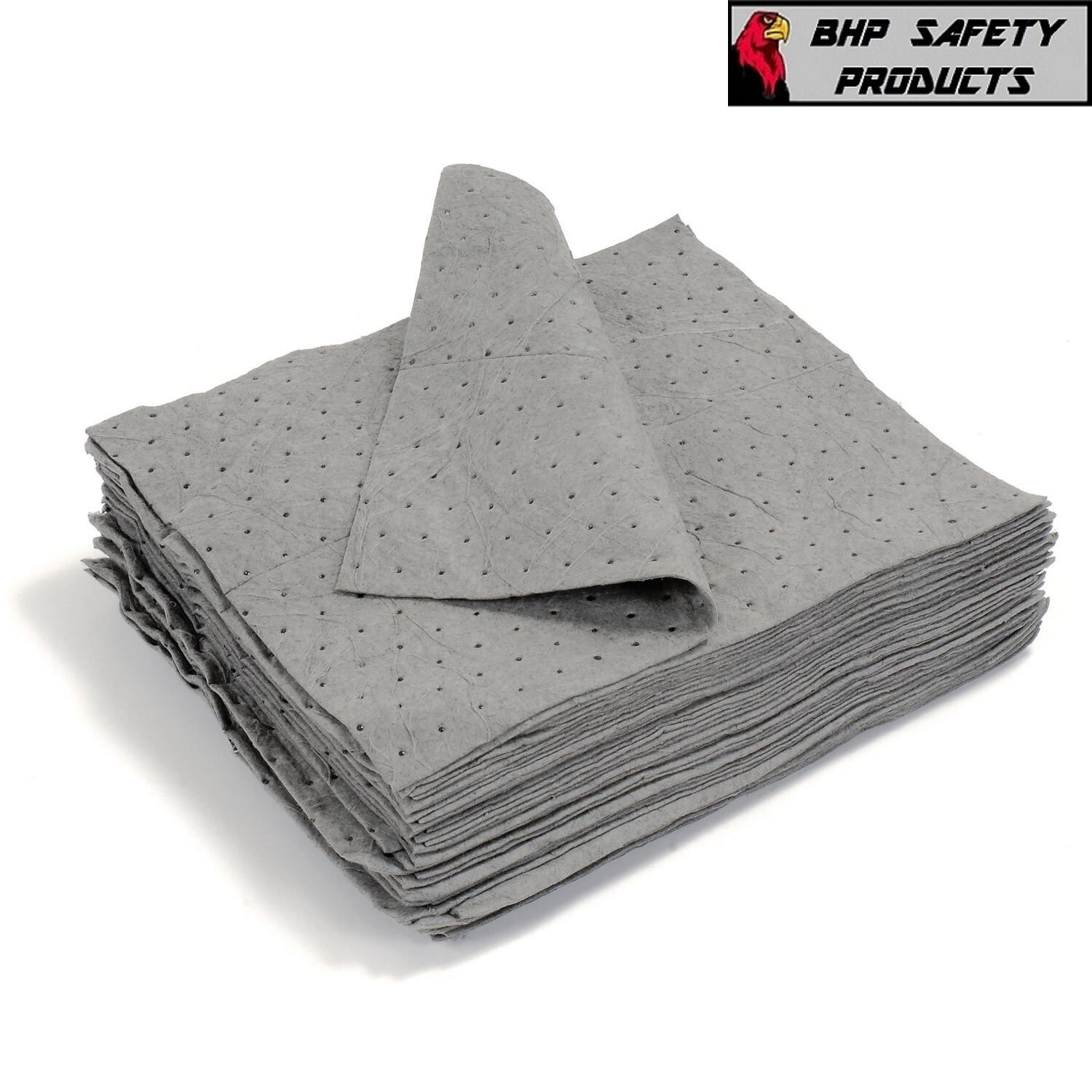 GRAY BONDED ABSORBENT PADS UNIVERSAL OIL GREASE (100 PER CASE)