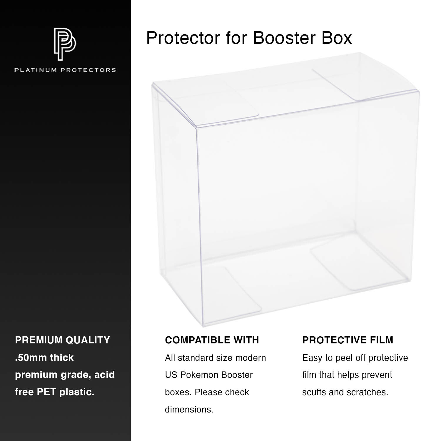 Pokemon Booster Box Plastic Protector Case Heavy Duty .50mm Thick