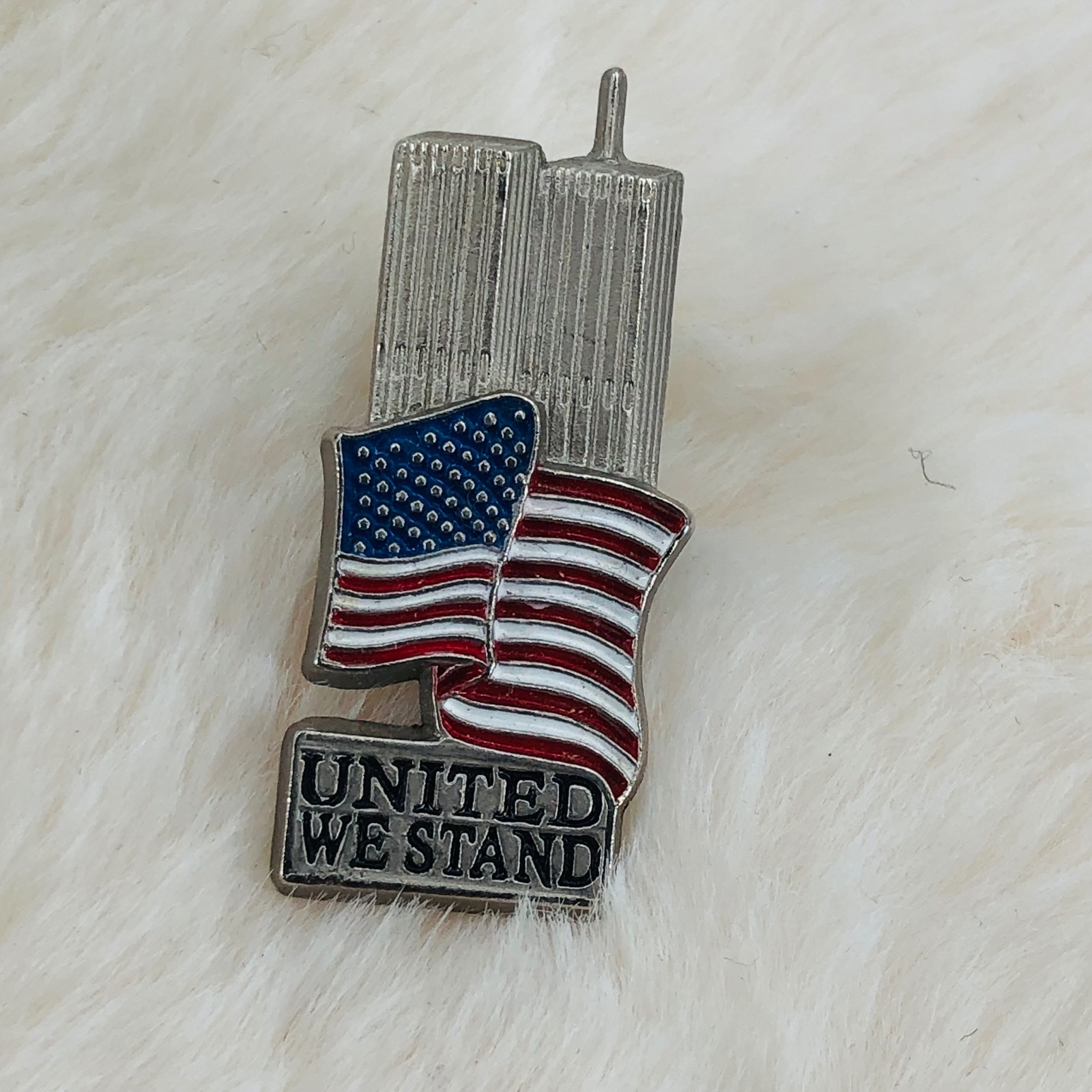 United We Stand Pewter 9/11 Remembrance USA Flag Lapel Pin