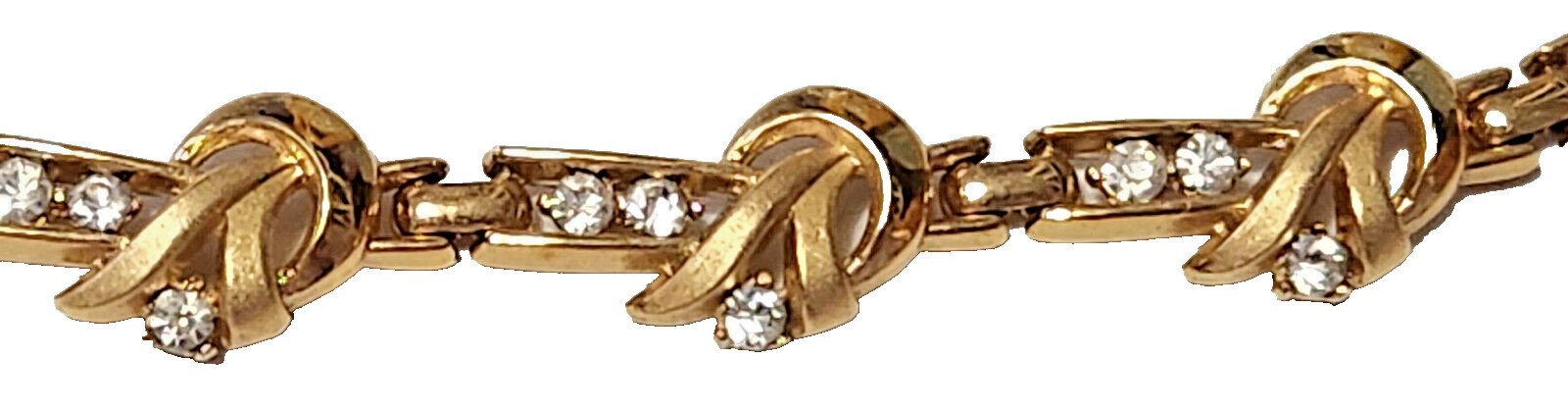 Trifari NECKLACE Vtg Choker Rhinestones 15.5" Adjustable 1960s Gold Tone SIGNED