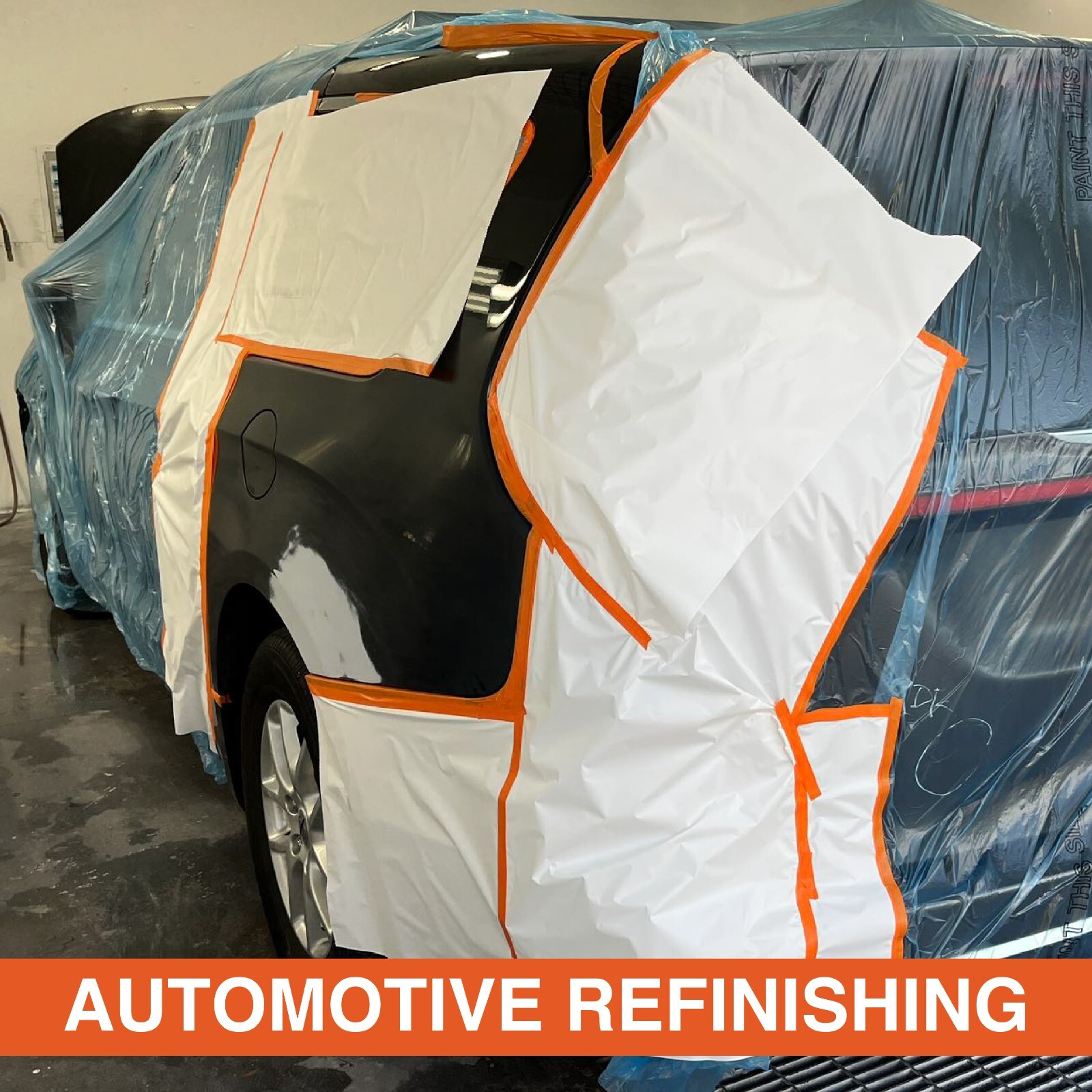 LAUCO Orange Automotive Refinishing Masking Tape, Moisture UV and Heat Resistant