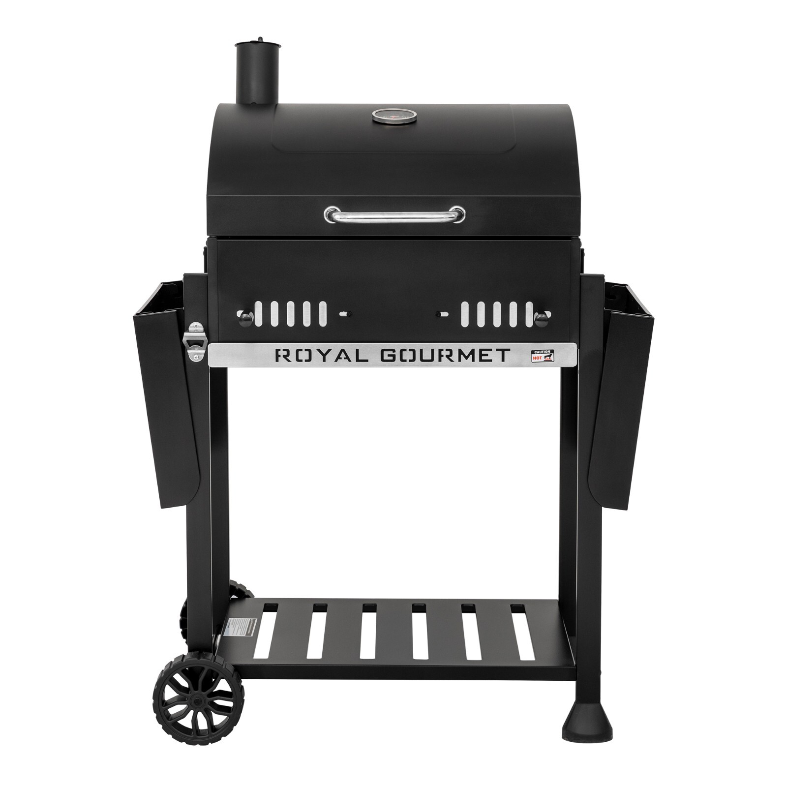 Royal Gourmet 24-Inch Movable Charcoal BBQ Grill with 2 Foldable Side Shelves